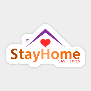 Stay home save lives, quarantine, corona, virus, pandemic, covid 19, covid19, social distancin Sticker